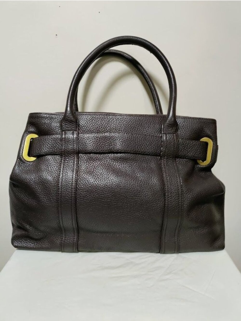 Luella Brown Pebbled Leather Satchel Tote Bag - Picture 13 of 14